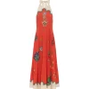 Rose Halter Dress in Tangerine