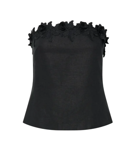 Rosebud Lace Bandeau in Black