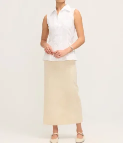 Rosie Sleeveless Shirt in White