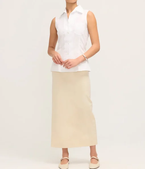 Rosie Sleeveless Shirt in White