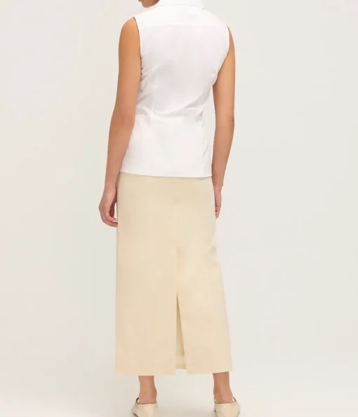Rosie Sleeveless Shirt in White