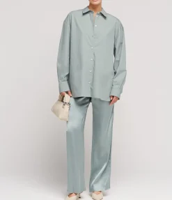 Ross Wide Leg Pants in Aqua