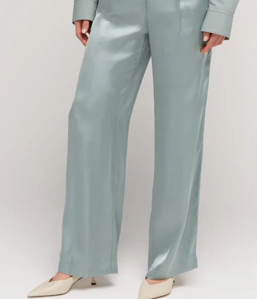 Ross Wide Leg Pants in Aqua