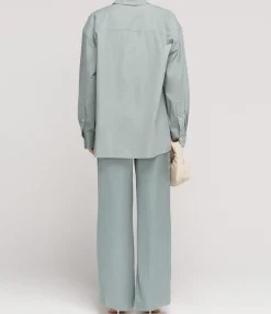 Ross Wide Leg Pants in Aqua