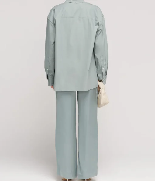 Ross Wide Leg Pants in Aqua