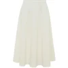 Round Tailored Skirt in Ivory