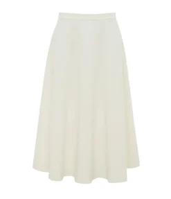 Round Tailored Skirt in Ivory