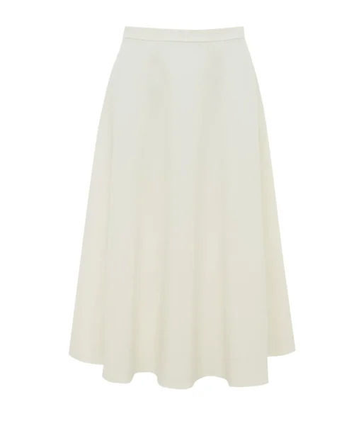 Round Tailored Skirt in Ivory