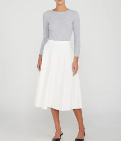 Round Tailored Skirt in Ivory