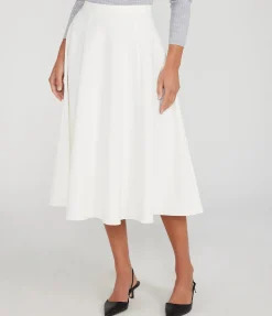 Round Tailored Skirt in Ivory
