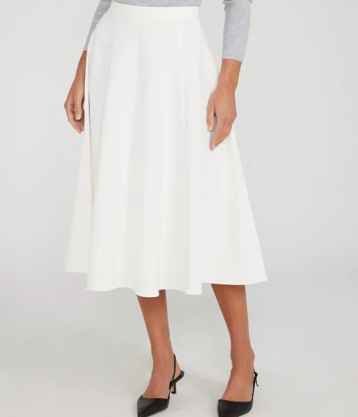 Round Tailored Skirt in Ivory