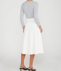 Round Tailored Skirt in Ivory