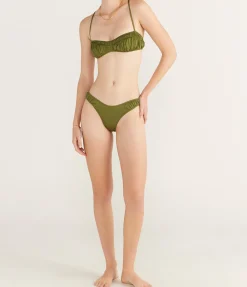 Ruched Curve Pant in Olivine
