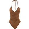 Ruched Vacation One Piece in Maple