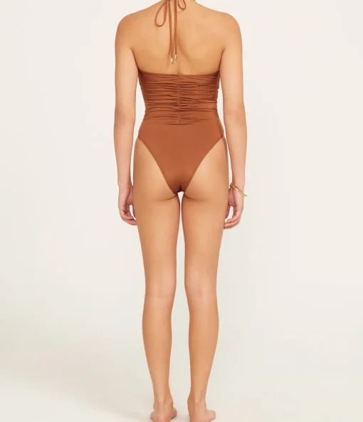 Ruched Vacation One Piece in Maple