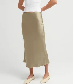 Saagneta Maxi Skirt in Light Olive
