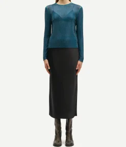 Saagneta Maxi Slip Skirt in Black