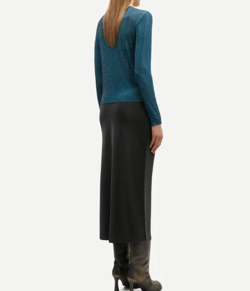 Saagneta Maxi Slip Skirt in Black