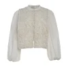 Sabine Embroidery Long Sleeve Top in Cream
