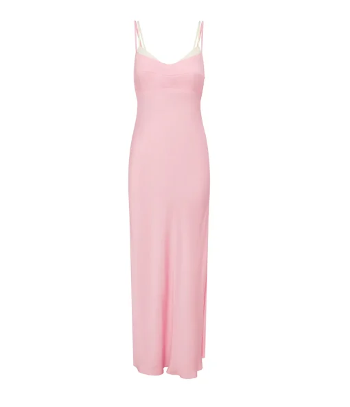 Sadie Two Tone Slip Dress in Peony