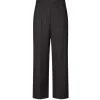 Sahani Slim Leg Silk Linen Pants in Black
