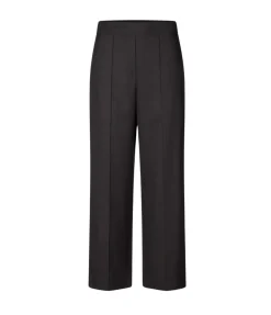Sahani Slim Leg Silk Linen Pants in Black