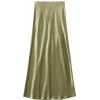 Satin Maxi Skirt in Artichoke