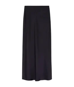 Satin Maxi Skirt in Black