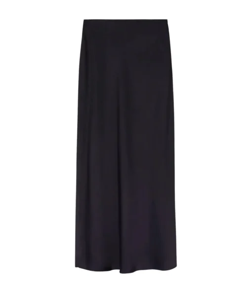 Satin Maxi Skirt in Black