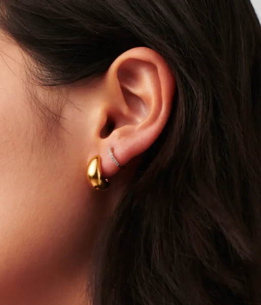 Savi Dome Small Hoop Earring in Gold