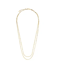 Savi Vintage Link Double Chain Necklace in Gold