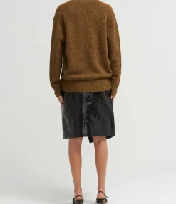 Sawyer Longline V Neck Sweater in Tobacco