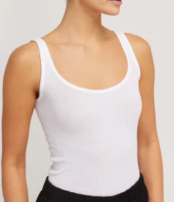 Scoop Neck Tank in White