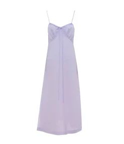 Selina Linen Slip Dress in Lilac