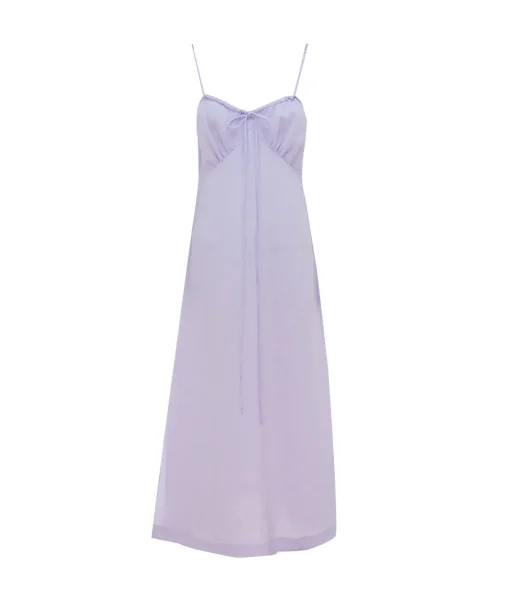 Selina Linen Slip Dress in Lilac