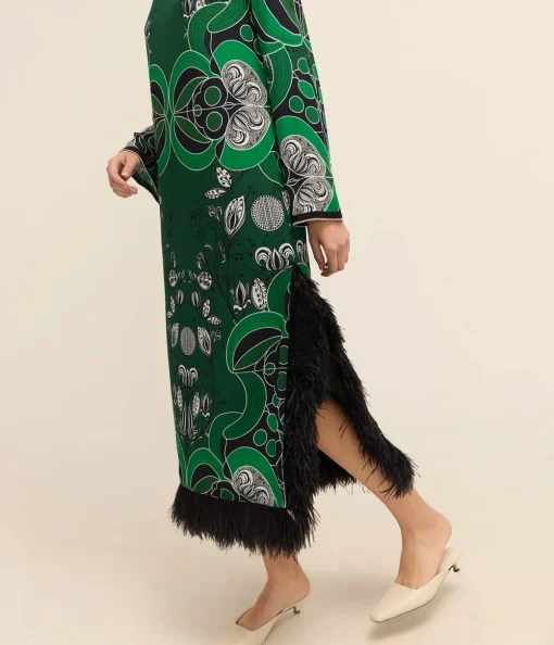 Seraphina Crepe Dress in Enchantress Emerald