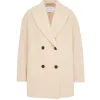 Shawl Collar Wool Jacket in Ecru