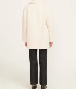 Shawl Collar Wool Jacket in Ecru