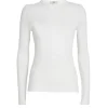 Shona Long Sleeve Fitted Tee in White