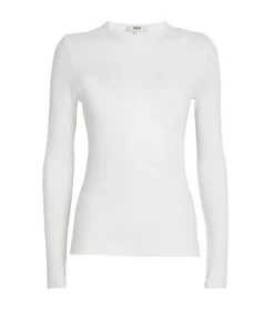 Shona Long Sleeve Fitted Tee in White