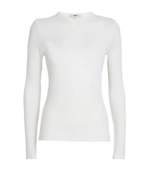 Shona Long Sleeve Fitted Tee in White