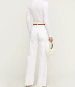Shona Long Sleeve Fitted Tee in White