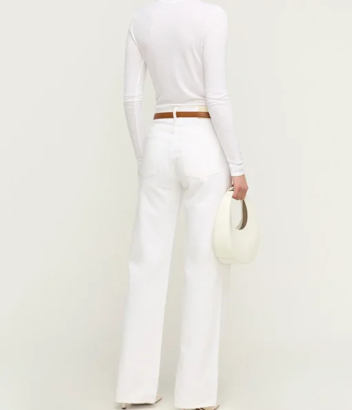 Shona Long Sleeve Fitted Tee in White