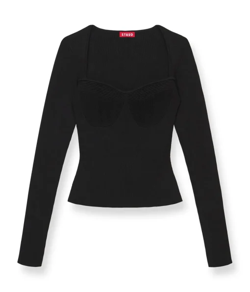Silhouette Square Neck Top in Black