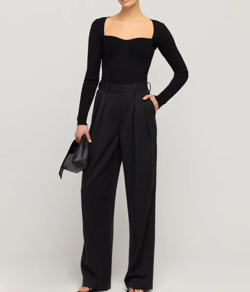 Silhouette Square Neck Top in Black