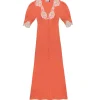 Simone Midi Dress in Coral