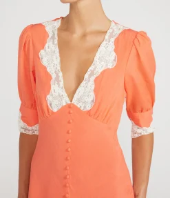 Simone Midi Dress in Coral