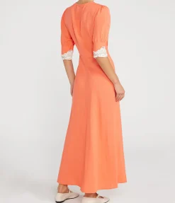 Simone Midi Dress in Coral