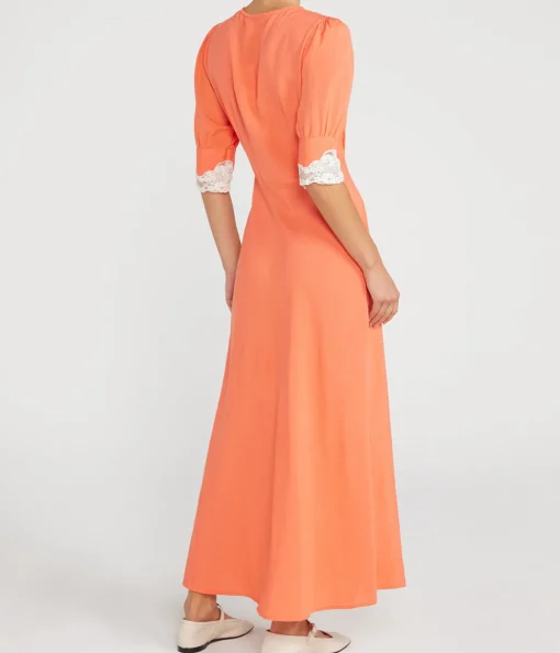 Simone Midi Dress in Coral