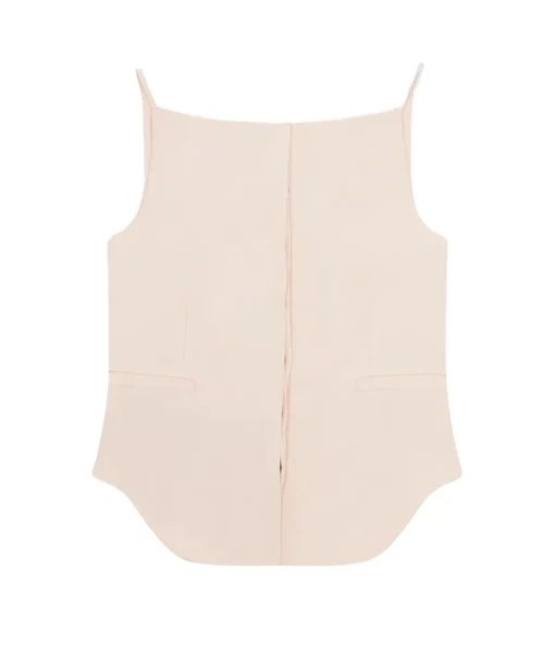Sleeveless Linen Blend Top in Cream Rose